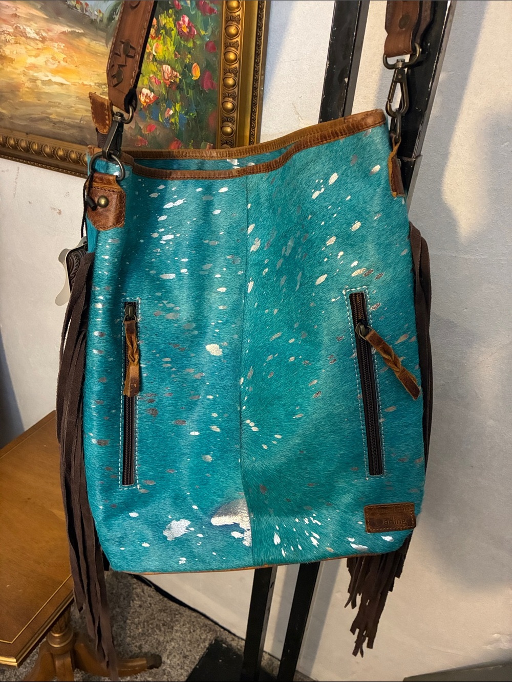 Turquoise Fringe Crossbody American Concealed Carry - Picture 5 of 6